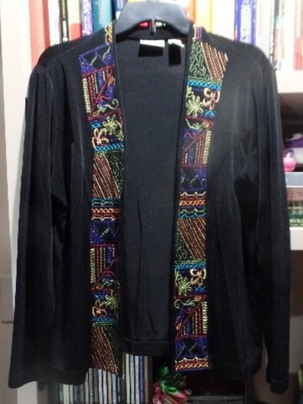 Chico's Travelers black embroidered Jacket & matching pant